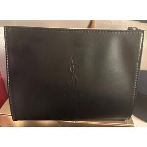 Black YSL Beaute makeup pouch. Gift with purchase.